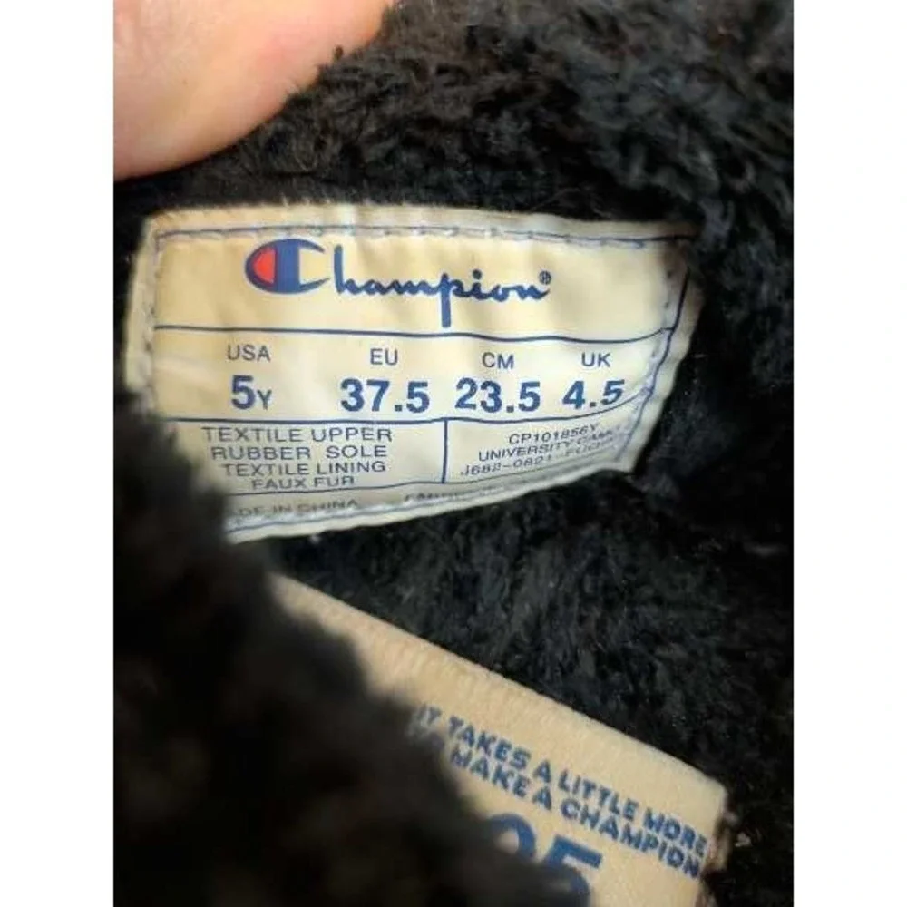 Champion Kids Slippers Blue Camo C Logo Pink Pull Tab Shoes Size 5Y